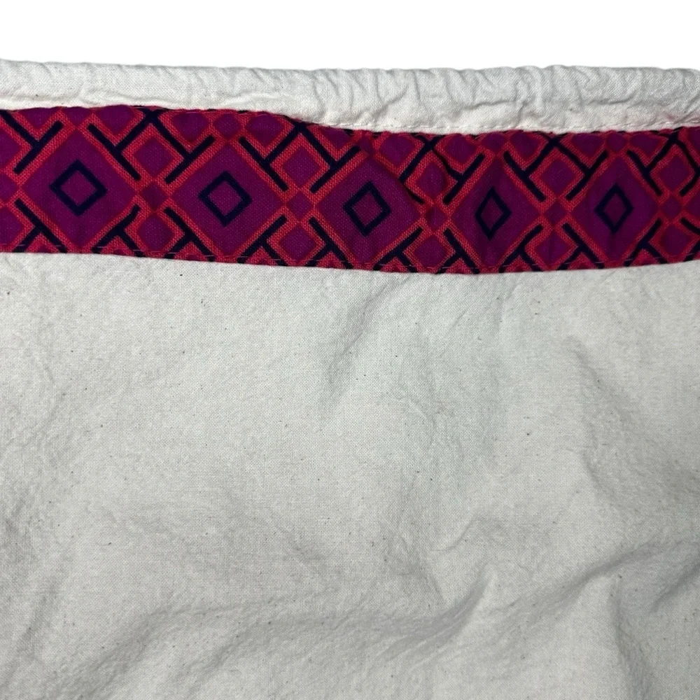 Tory Burch Dust Bag Cream Storage Bag w/ Pink Trim Large